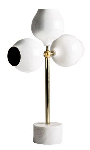 Lampe de table métal et socle marbre blanc Rittra - Photo n°2; ?>