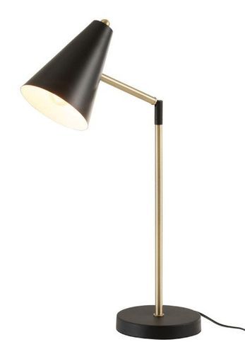 Lampe de table métal noir et pied doré Ysarg - Photo n°2; ?>