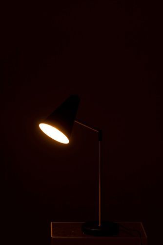 Lampe de table métal noir et pied doré Ysarg - Photo n°3; ?>