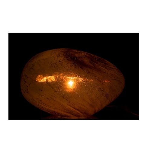 Lampe de table ovale verre marron Nissy - Photo n°3; ?>