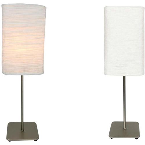 Lampe de table papier blanc et pied métal gris Ravell - Photo n°2; ?>