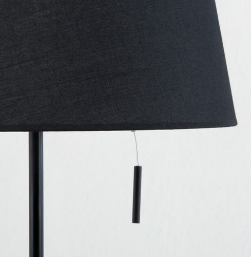 Lampe de table tissu et pied métal noir Mila - Photo n°2; ?>