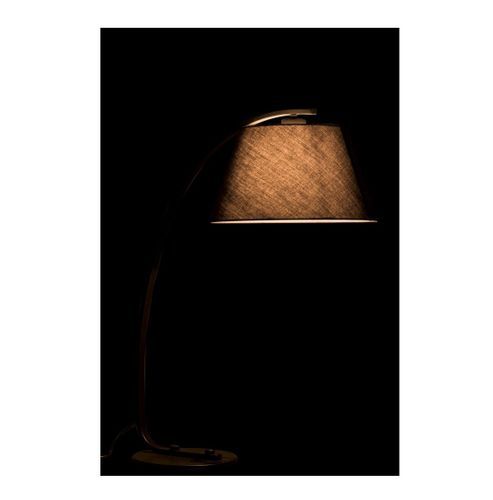 Lampe de table tissu et pied métal noir arrondi Winno - Photo n°3; ?>