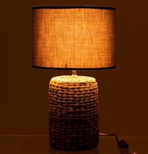 Lampe de table tissu noir et tresse grise Cintee - Photo n°3; ?>