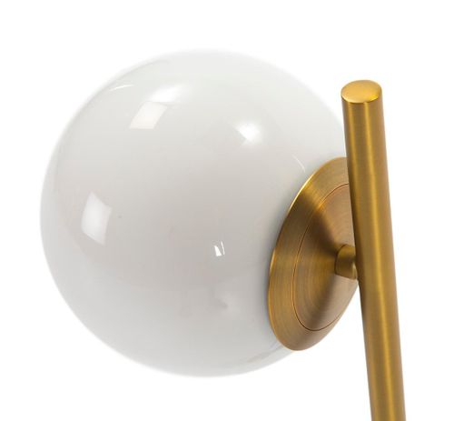 Lampe de table verre blanc et pied métal doré Acippo - Photo n°3; ?>
