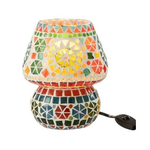 Lampe de table verre multicolore Veeda H 17 cm - Photo n°2; ?>