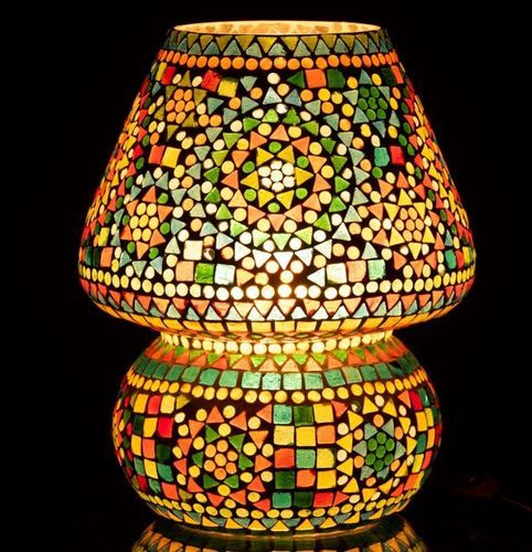 Lampe de table verre multicolore Veeda H 30 cm - Photo n°3; ?>