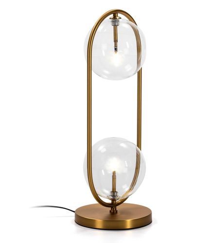 Lampe de table verre transparent et pied métal doré Desab - Photo n°2; ?>