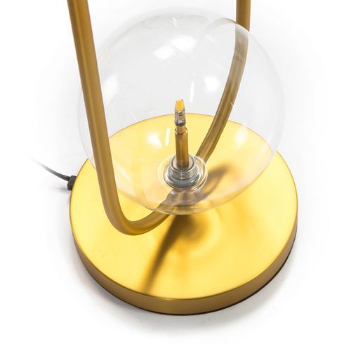 Lampe de table verre transparent et pied métal doré Desab - Photo n°3; ?>