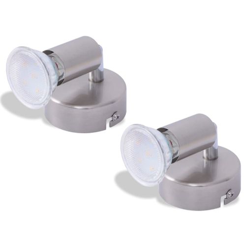 Lampe murale avec 2 spots LED en nickel satiné - Photo n°2; ?>
