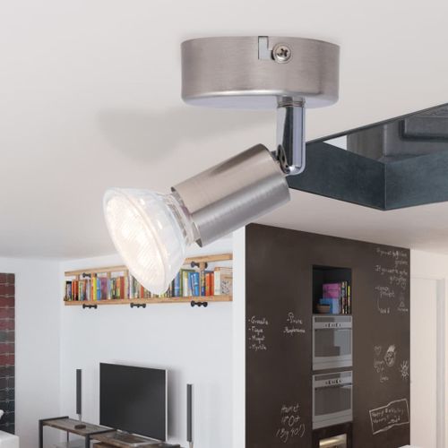 Lampe murale avec 2 spots LED en nickel satiné - Photo n°3; ?>