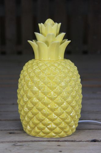 Lampe porcelaine biscuit jaune Ananas - Photo n°2; ?>