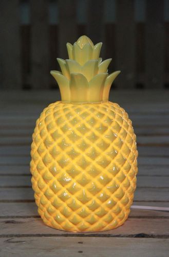 Lampe porcelaine biscuit jaune Ananas - Photo n°3; ?>