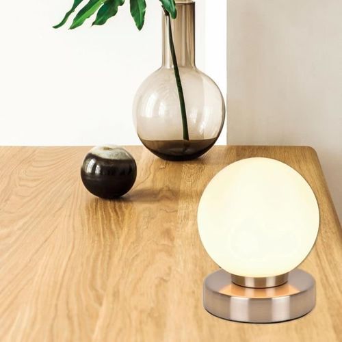 Lampe Seventy Touch¯ ON/OFF - Métal et verre - E14 - Ø12 cm - Alu brossé - Photo n°2; ?>