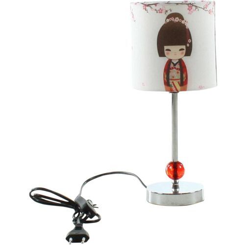 Lampe sur pied chromé décor poupée rouge - Photo n°2; ?>