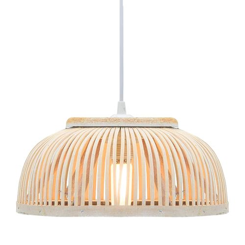 Lampe suspendue Bambou 40 W 30x12 cm Demi-cercle E27 2 - Photo n°2; ?>