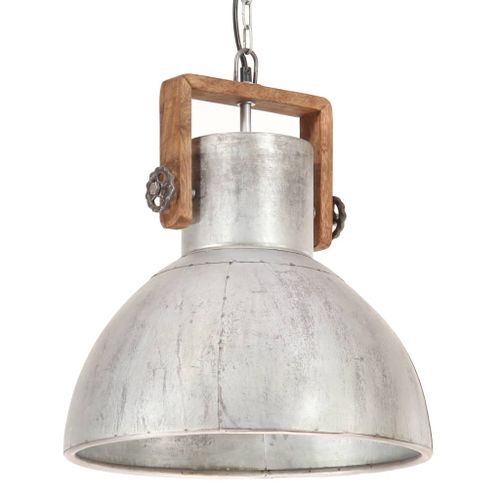 Lampe suspendue industrielle 25 W Argenté Rond 40 cm E27 - Photo n°3; ?>