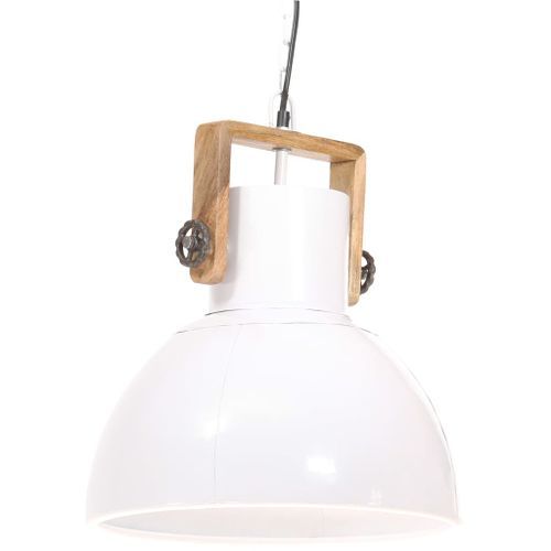 Lampe suspendue industrielle 25 W Blanc Rond 40 cm E27 - Photo n°3; ?>