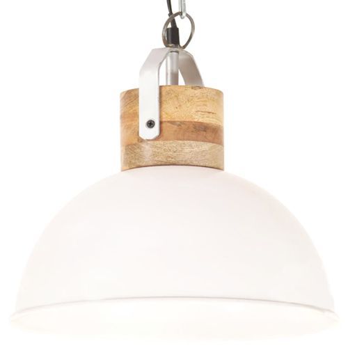 Lampe suspendue industrielle Blanc Rond 32 cm E27 Manguier 2 - Photo n°3; ?>