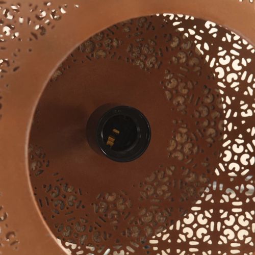 Lampe suspendue industrielle Cuivre Fer et bois solide 40cm E27 - Photo n°2; ?>