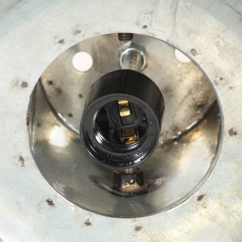 Lampe suspendue industrielle Fer bois de manguier Argenté E27 - Photo n°2; ?>