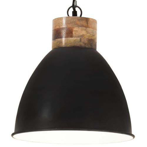 Lampe Suspendue Industrielle Noir Fer Et Bois Solide 46 Cm E27 20 Lampe suspendue industrielle Noir Fer et bois solide 46 cm E27 - Photo n°2; ?>