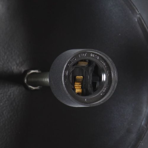 Lampe suspendue industrielle Noir Rond 51cm E27 Manguier massif - Photo n°2; ?>