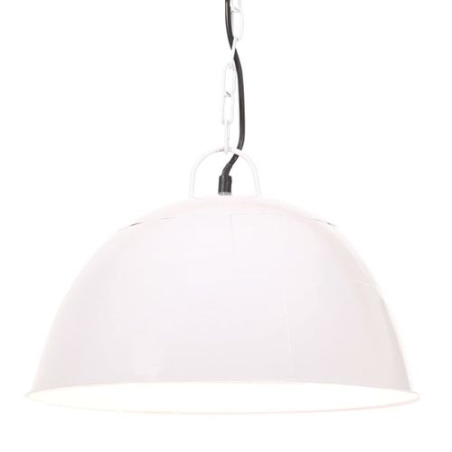 Lampe suspendue industrielle vintage 25 W Blanc Rond 41 cm E27 - Photo n°3; ?>
