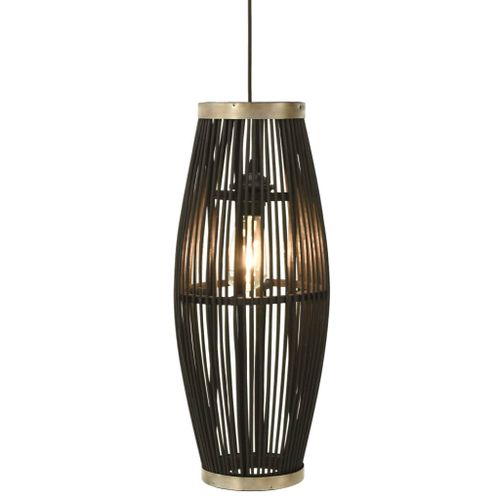 Lampe suspendue Noir Osier 40 W 21x50 cm Ovale E27 - Photo n°2; ?>
