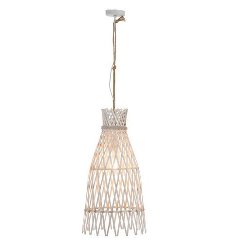 Lampe suspension bambou blanc Azura H 63 cm - Photo n°2; ?>