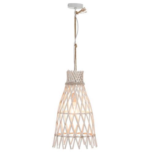Lampe suspension bambou blanc Azura H 93 cm - Photo n°2; ?>