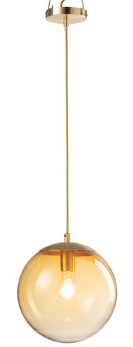 Lampe suspension boule en verre ocre Tohy - Lot de 2 - Photo n°2; ?>