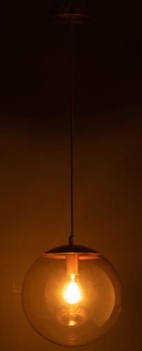 Lampe suspension boule en verre ocre Tohy - Lot de 2 - Photo n°3; ?>