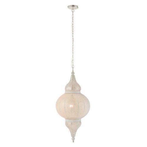 Lampe suspension métal blanc Omani - Photo n°2; ?>