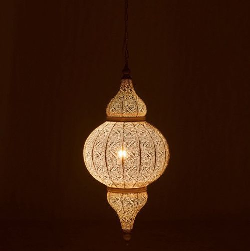 Lampe suspension métal blanc Omani - Photo n°3; ?>
