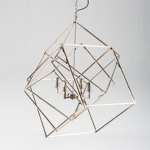 Lampe suspension métal chromé Charme H 80 cm - Photo n°2; ?>
