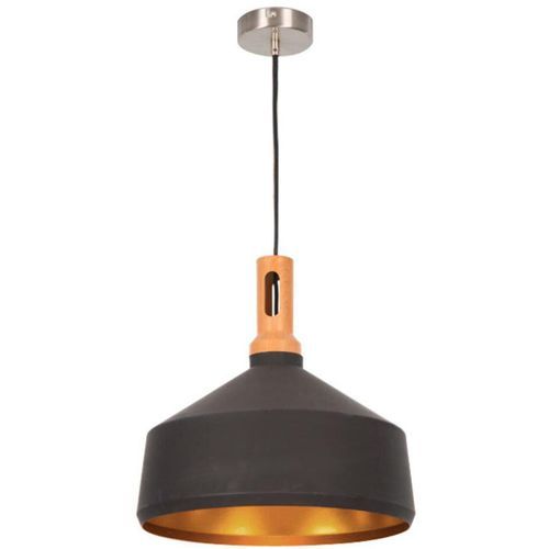 Lampe suspension métal noir et doré Serra - Photo n°2; ?>