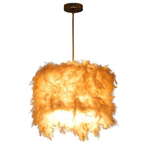 Lampe suspension plumes blanches Derick - Photo n°2; ?>