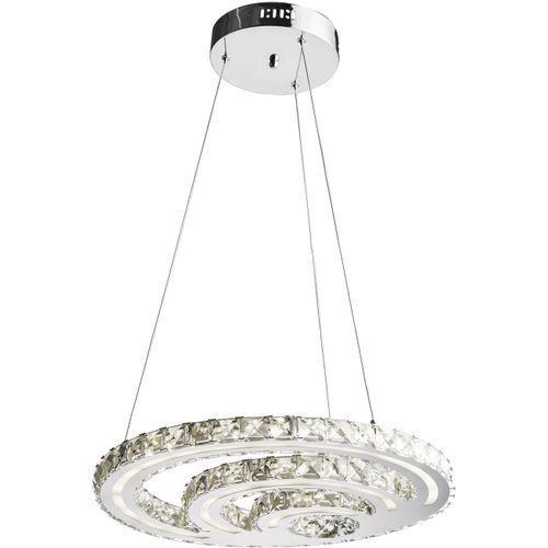 Lampe suspension serpentine LED métal argenté Atelum - Photo n°2; ?>