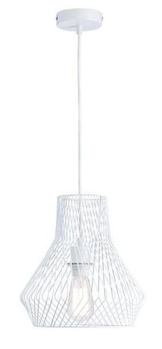 Lampe suspension tige métal blanc Adia 27 cm - Photo n°3; ?>