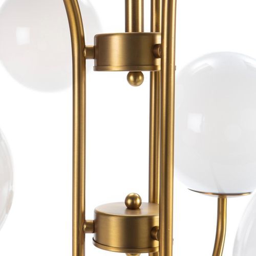 Lampe suspension verre blanc et métal doré Vera L 78 x H 100 x P 78 cm - Photo n°2; ?>