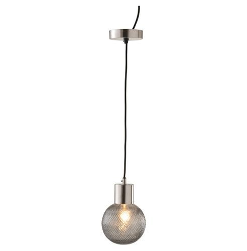 Lampe suspension verre et métal argenté Liath H 175 - Photo n°2; ?>