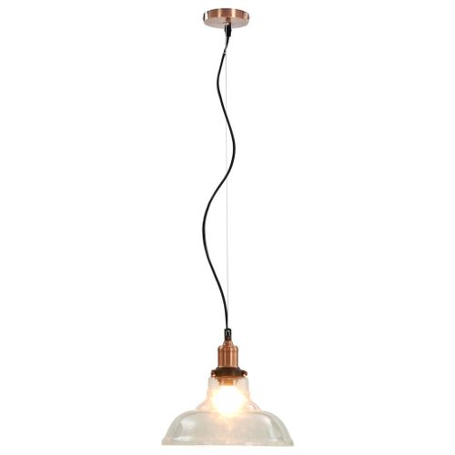 Lampes suspendues 2 pcs Transparent Rond 28 cm E27 - Photo n°3; ?>