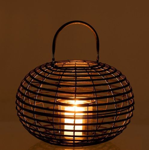 Lanterne ronde bambou noir mat Cintee H 22 cm - Photo n°3; ?>