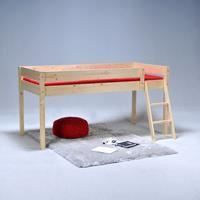 LAURA Lit mezzanine enfant avec sommier contemporain en bois épicéa massif verni naturel - l 90 x L 200 cm - Photo n°3; ?>