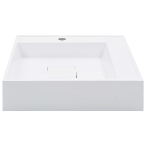 Lavabo 50x50x12,3 cm Fonte minérale/marbre Blanc - Photo n°3; ?>