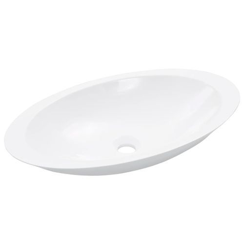 Lavabo 59,3x35,1x10,7 cm Fonte minérale marbre Blanc - Photo n°3; ?>