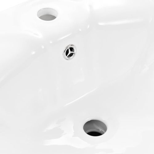 Lavabo autoportant avec socle Céramique Blanc 580x510x200 mm - Photo n°3; ?>