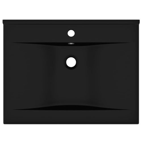 Lavabo avec trou de robinet Noir mat 60x46 cm Céramique - Photo n°3; ?>