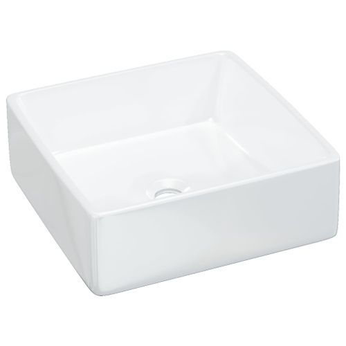 Lavabo blanc 37x37x13 cm céramique carré - Photo n°2; ?>